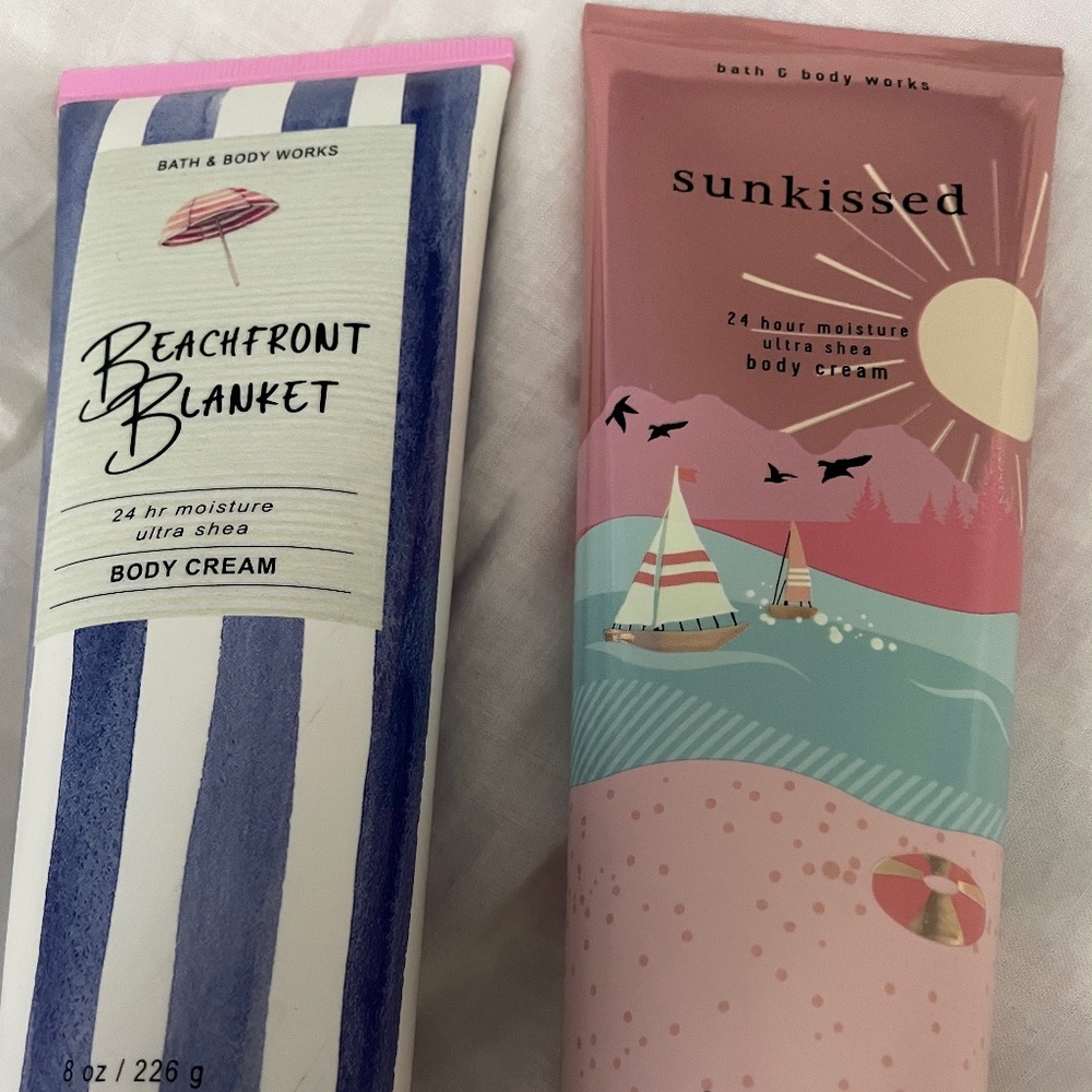Bath and Body Works Beachfront Blanket and Sun Kissed  Body Cream